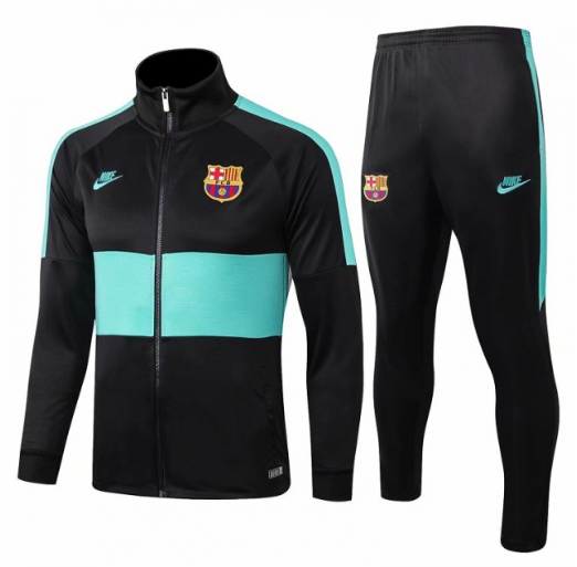 Barcelona Black Green Training Kits Jacket Top + Trouser 2019/20